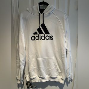Adidas Hoodie White & Black Pullover Size Large